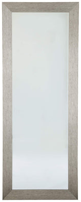 Signature Design by Ashley Duka Contemporary Framed Floor Mirror , Silver