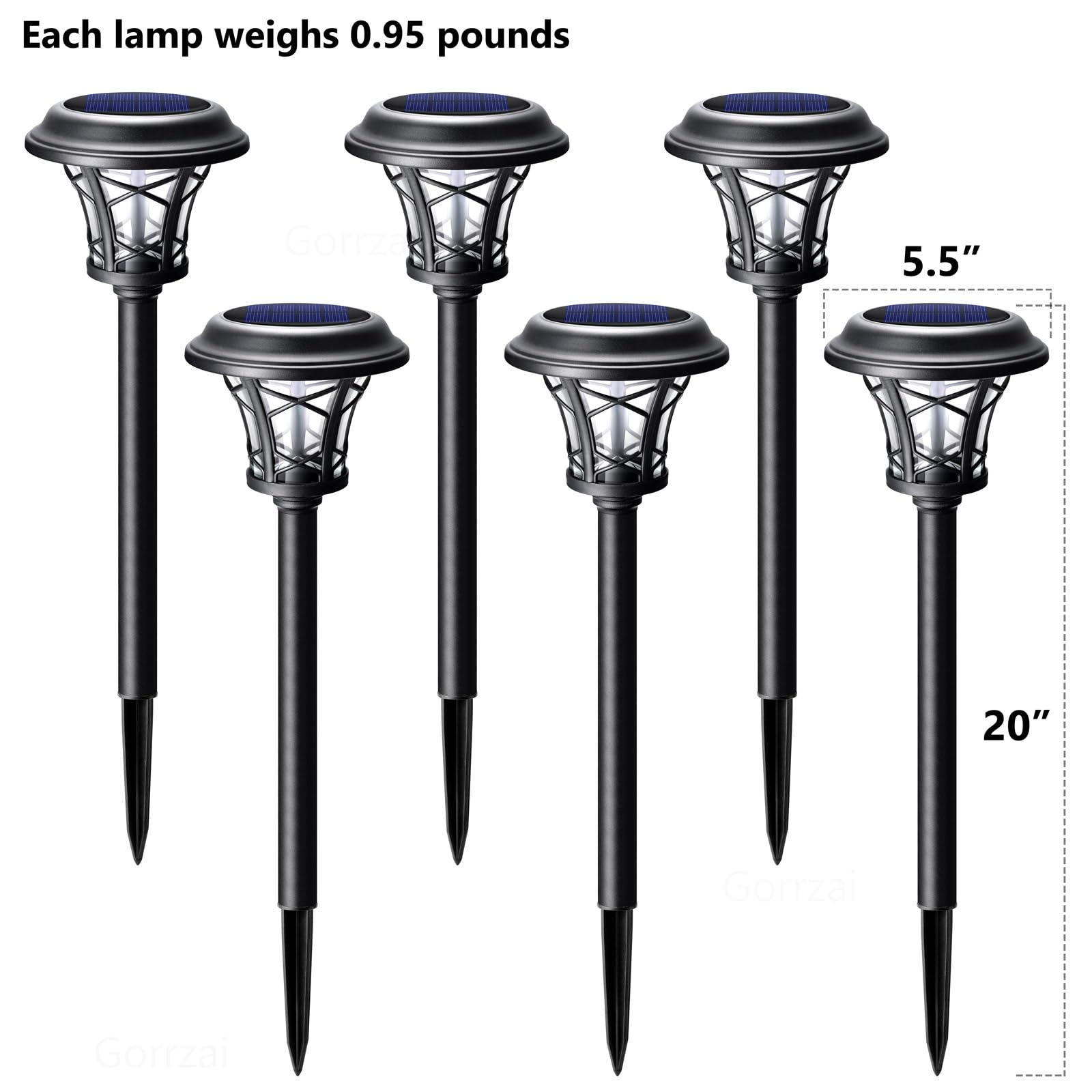 Solar Pathway Lights Outdoor 6 Pack Glass Stainless Steel Driveway Lights