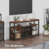 Tall TV Stand for TVs up to 65 Inch, Industrial Wood Entertainment Center with Storage