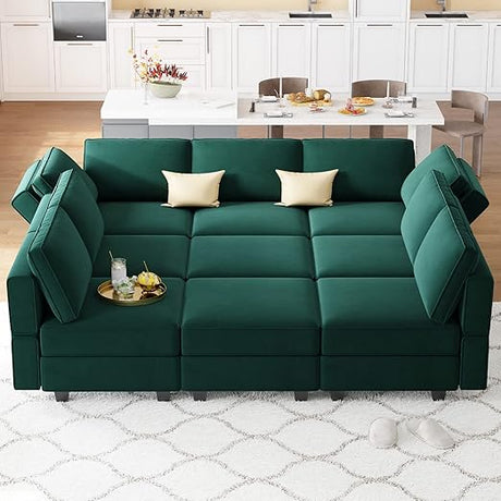 Modular Velvet Sectional Sofa with Chaise Lounge Sectional Sleeper Sofa