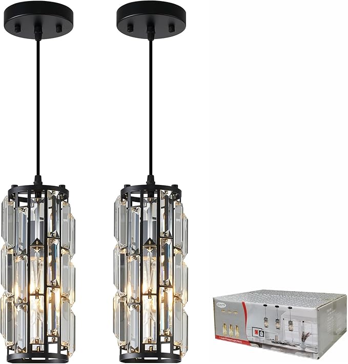 2 Pendant lamp Modern Pendant lamp, Mini Crystal Pendant lamp