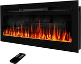 Electric Fireplace 60" Upgrade Fireplace Heater Recessed & Wall Mounted