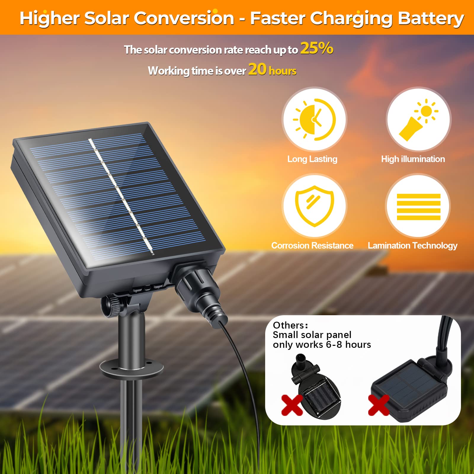 6 Pack Firefly Lights Solar Outdoor, Swaying Solar Garden Lights