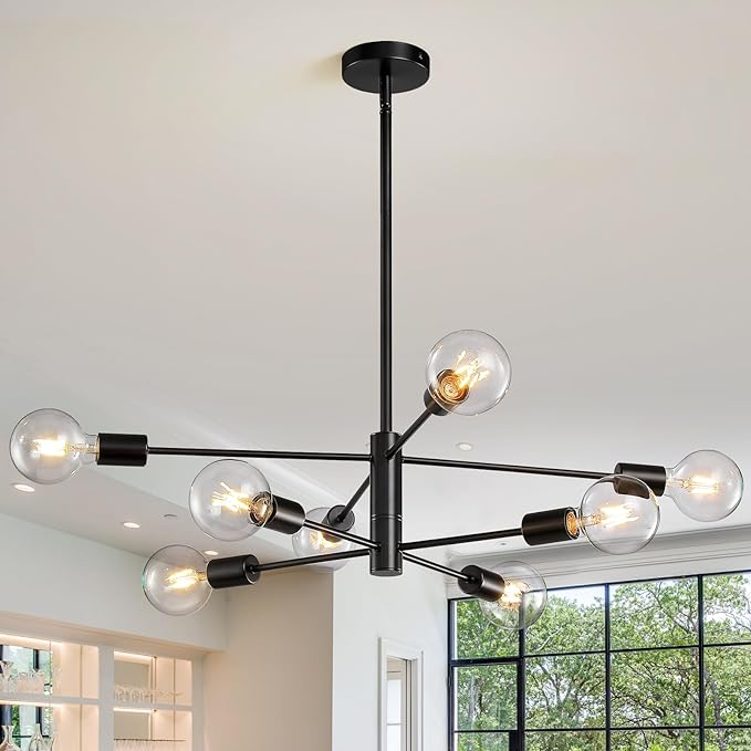 Modern Sputnik Chandelier - 6 Light Chandelier Light Fixture Height