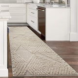 Palafito 8x10 Geometric Shag Diamond High-Low Pile Textured Indoor Area Rug (White