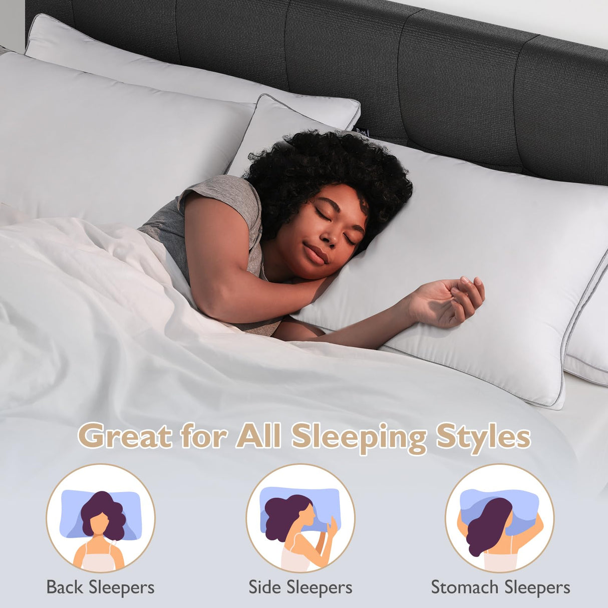 Pillows for Sleeping 2 Pack, Hotel Quality Bed Pillow King Size