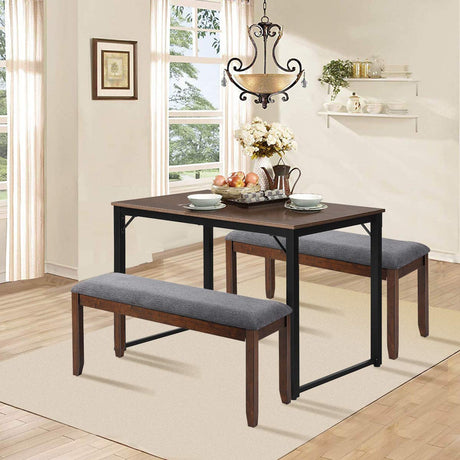 Dining Room Bench, Wood Kitchen Table Bench with Upholstered, Entryway Bench