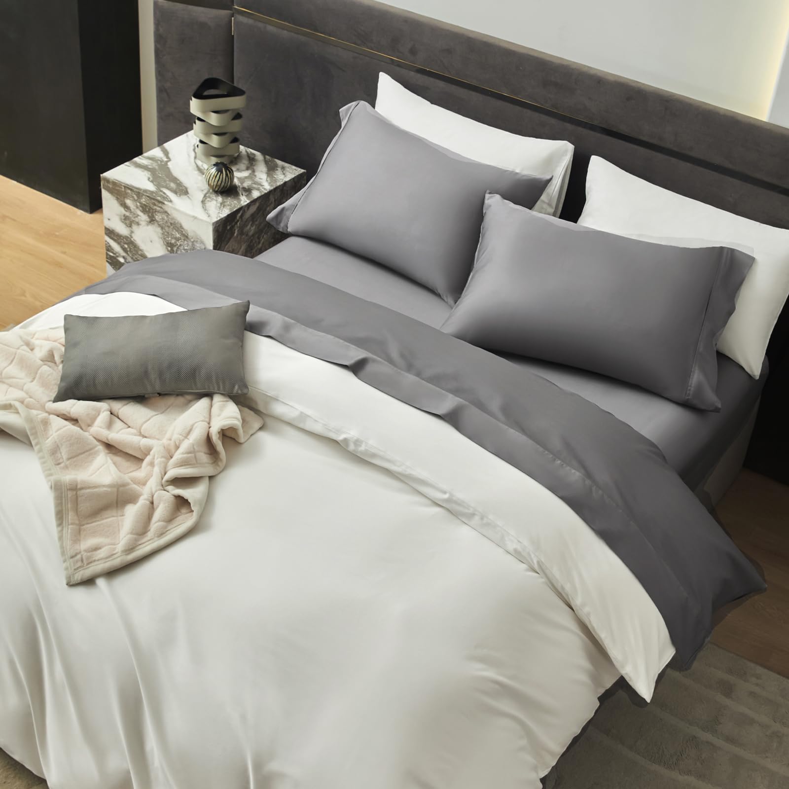 Sheet Set 800 Thread Count Long Staple Cotton Sateen Silky Soft Smooth Hotel Luxury 4