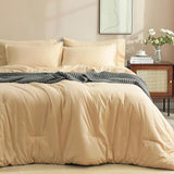 7 Pieces Queen Comforter Set, Bed in A Bag Comforter & 18" Sheet Set All Season