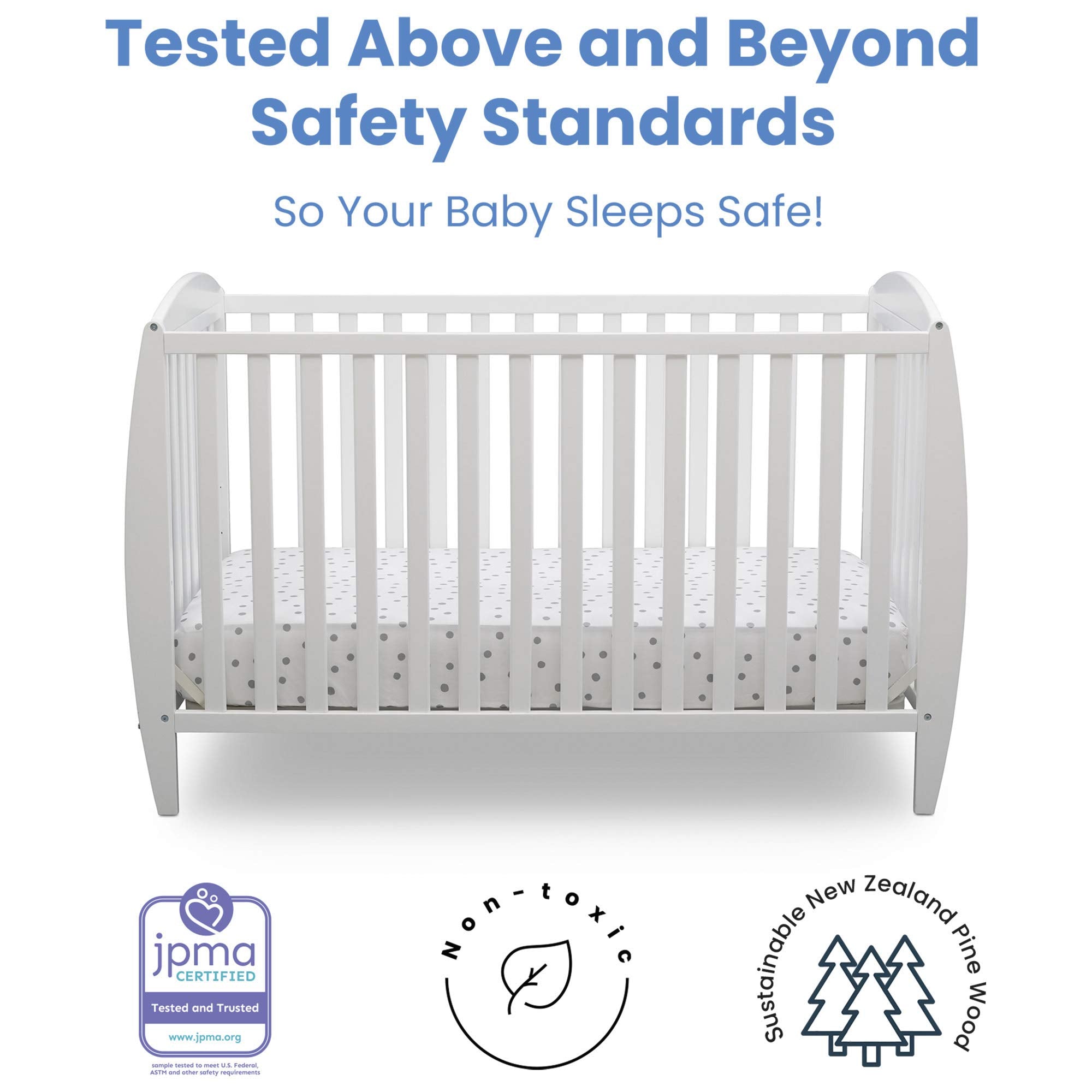 Taylor 4-in-1 Convertible Baby Crib, Easy to Assemble, Sustainable New Zealand Wood,