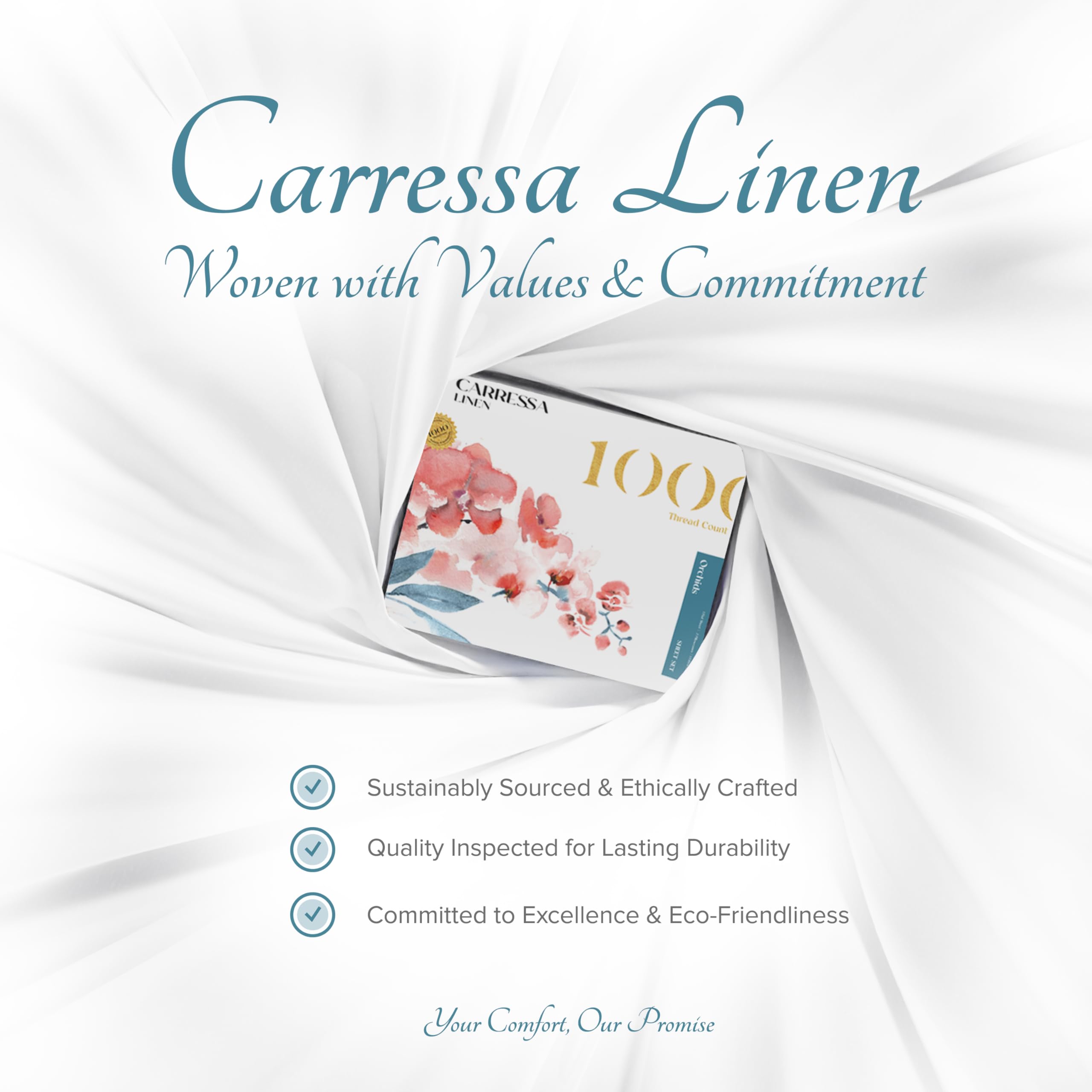 Luxury Egyptian Cotton Sheets King Size - 1000 Thread Count 4 Piece King