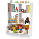 Toy Organizers and Storage, Toddler 5 Cube Kids Bookshelf and Toy Storage Cabinet,