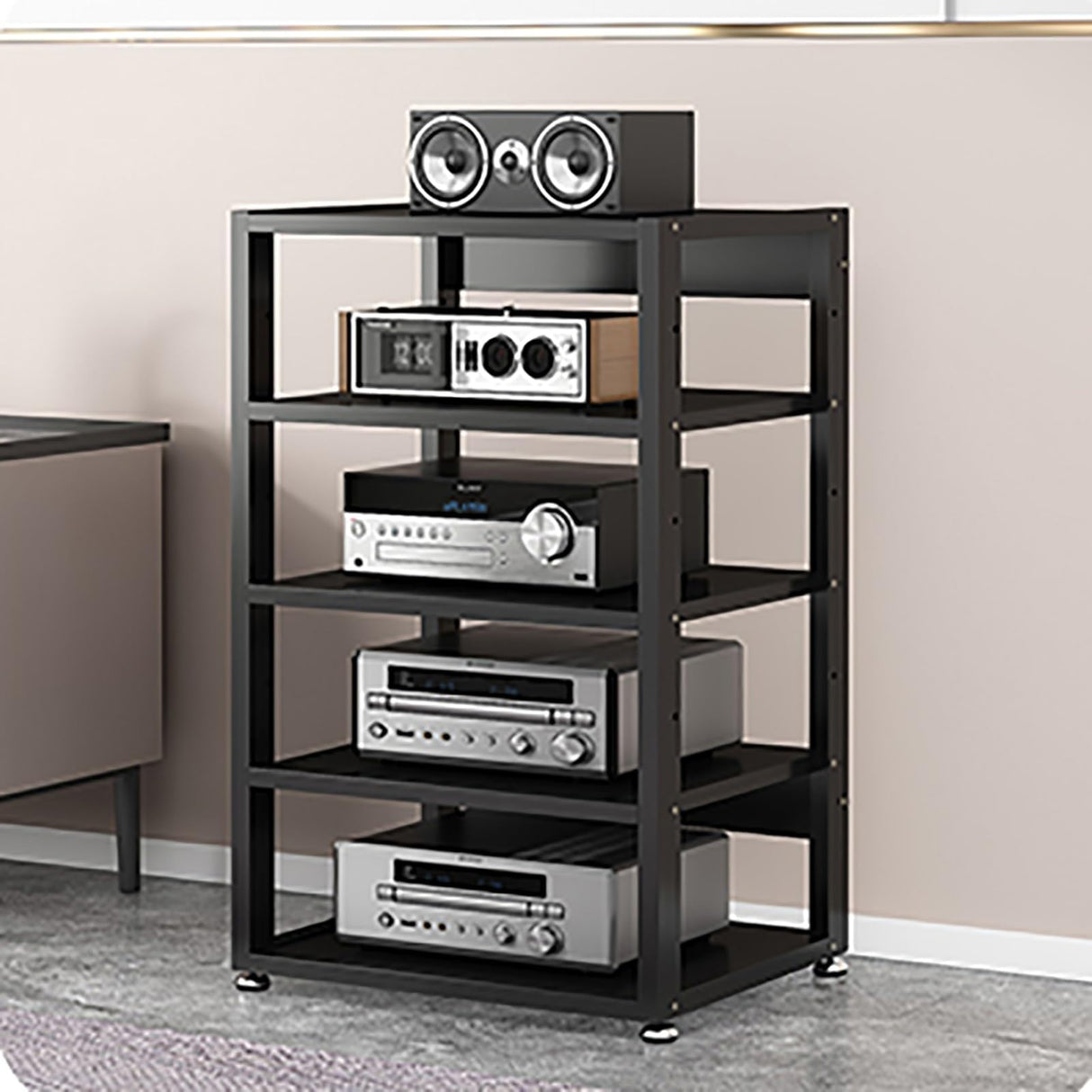 Media Cabinet Stand Audio/Video Component Cabinet Stereo Rack Audio Tower