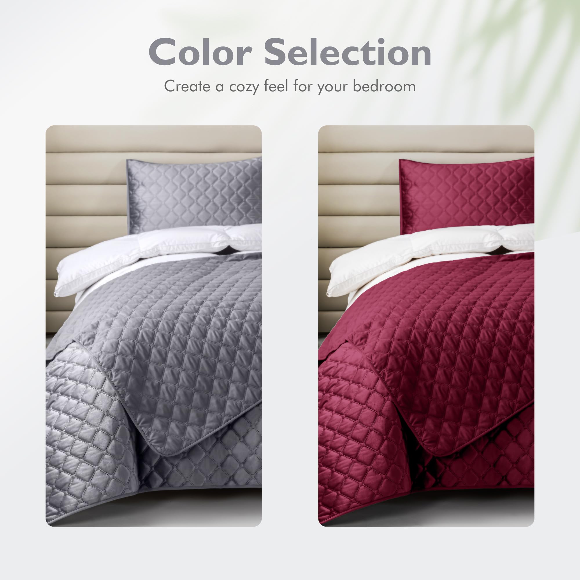 3D Velvet Quilt Set Queen Size - Elegant Coverlet with Pillow Shams