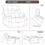 PowerLiftMax Dual Motor Wide Recliner Chair – Heat, Vibration, USB-C & Cup Holders