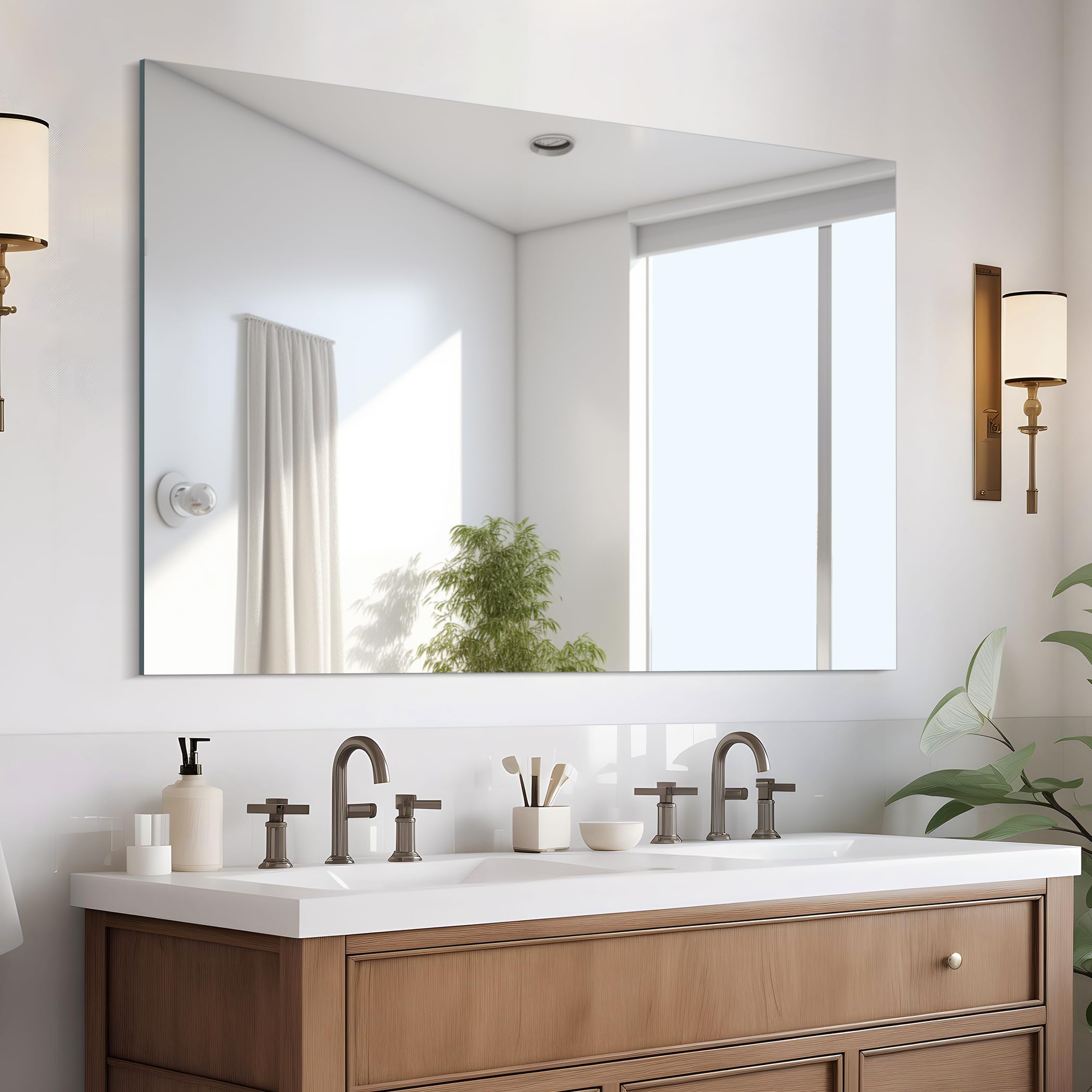 Frameless Mirror,  Rectangle Bathroom Mirrors