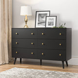 SINROM Black Dresser for Bedroom, Modern 6 Drawer Dresser