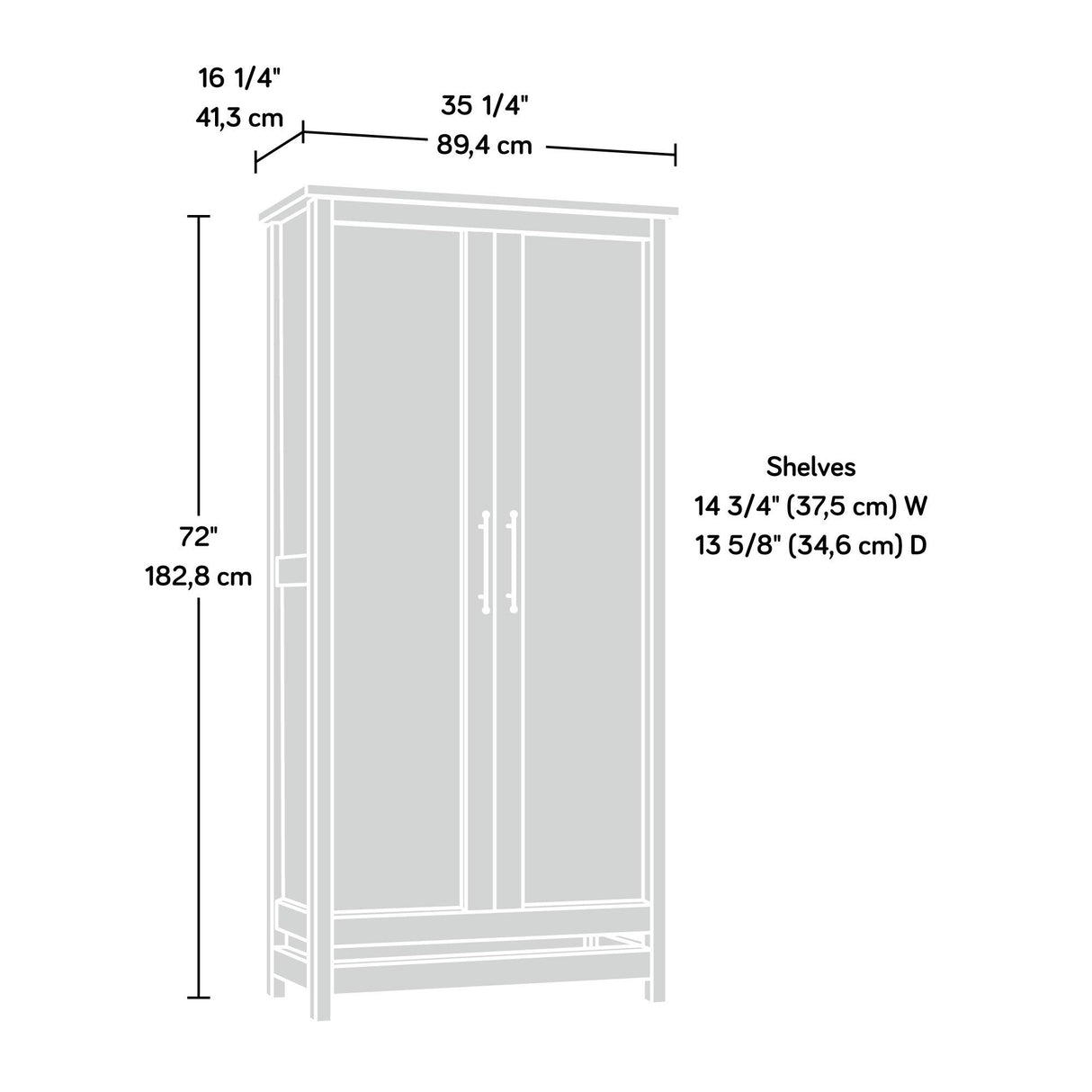 HomePlus Storage Pantry cabinets, L: 23.31" 17.01" W x H: 70.91", Salt Oak finish