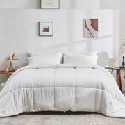 All Season Cooling Comforter, 100% Viscose Derived from Bamboo, Breathable, Lightweight, Soft, Down Alternative Duvet Insert, 8 Loops (Full/Queen)