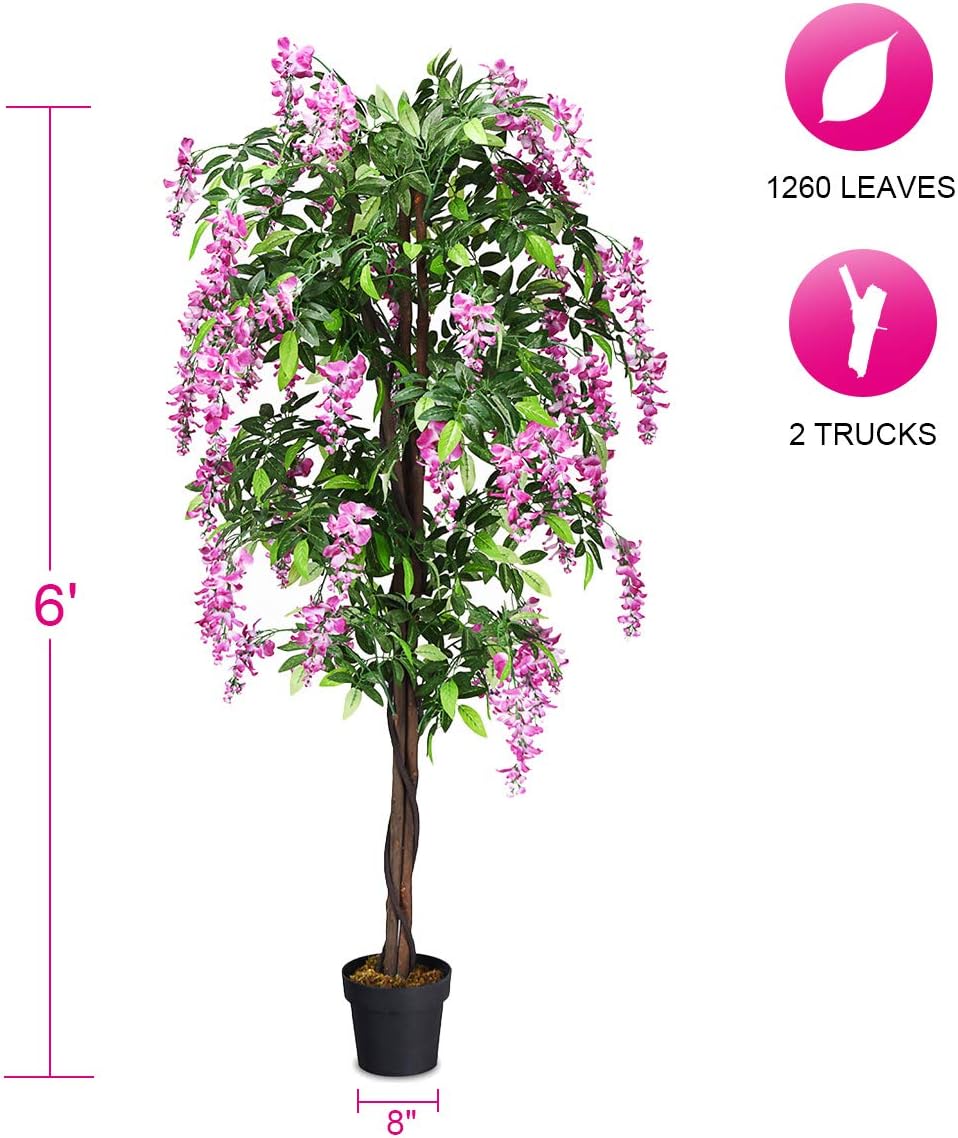 6ft Ficus Artificial Fake Trees for Indoor or Outdoor Décor
