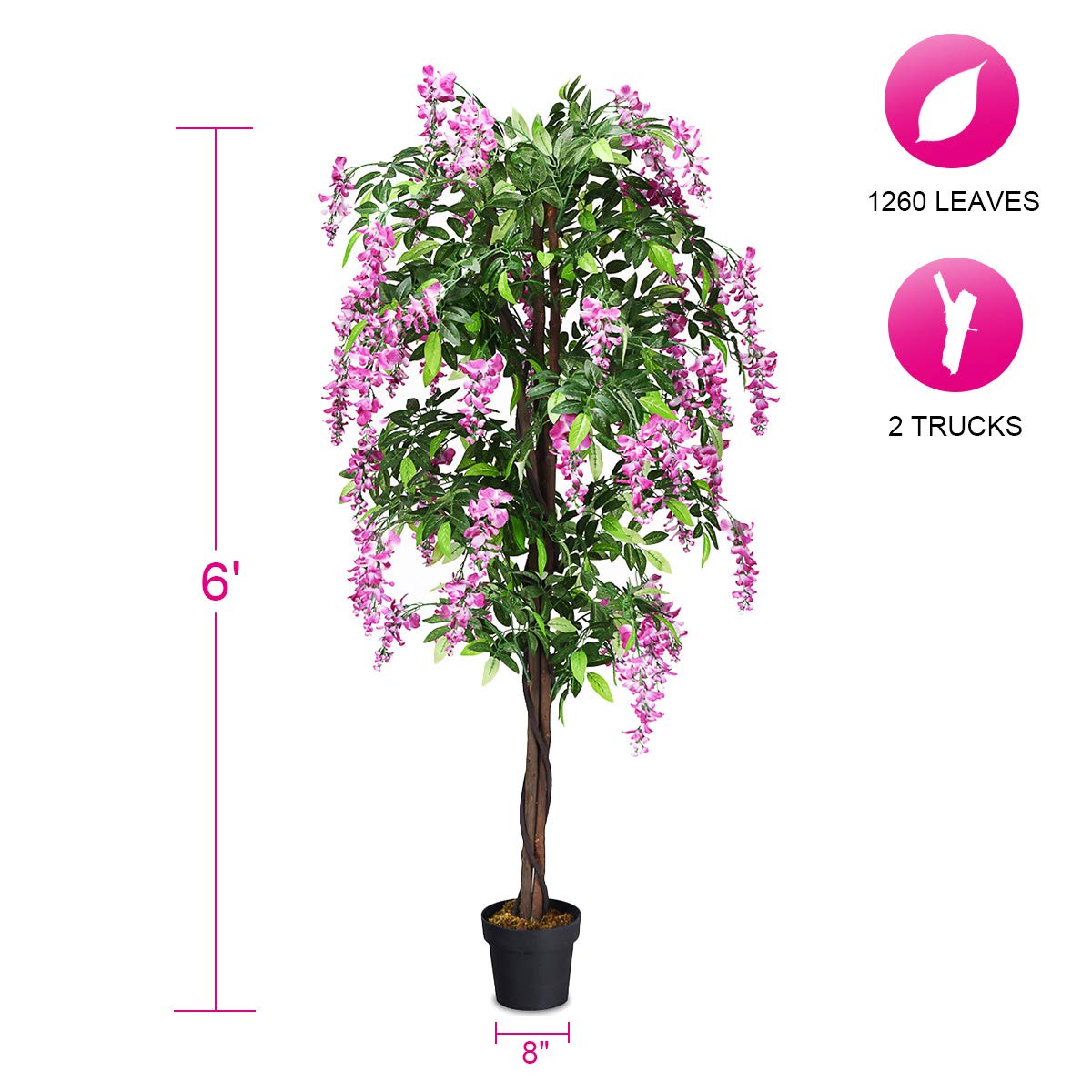 6ft Ficus Artificial Fake Trees for Indoor or Outdoor Décor