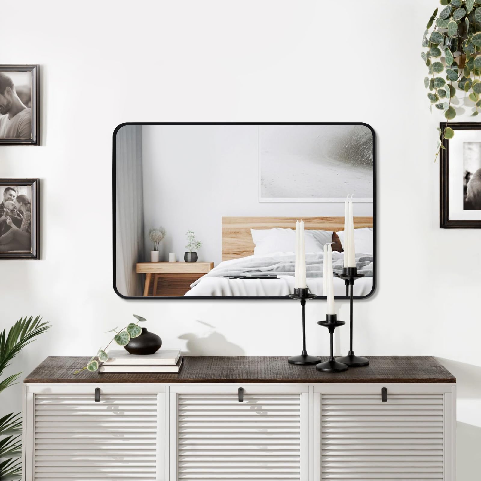 Bathroom Mirror Large Black Wall Mirror Rectangle Wall Mounted Mirror