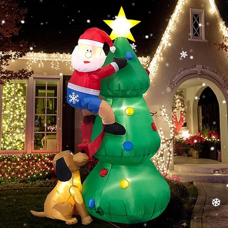 7 FT Christmas Inflatable Snowman with Penguins