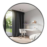 42" Large Round Mirror, Black Circle Mirror for Wall, Metal Framed Round Mirror