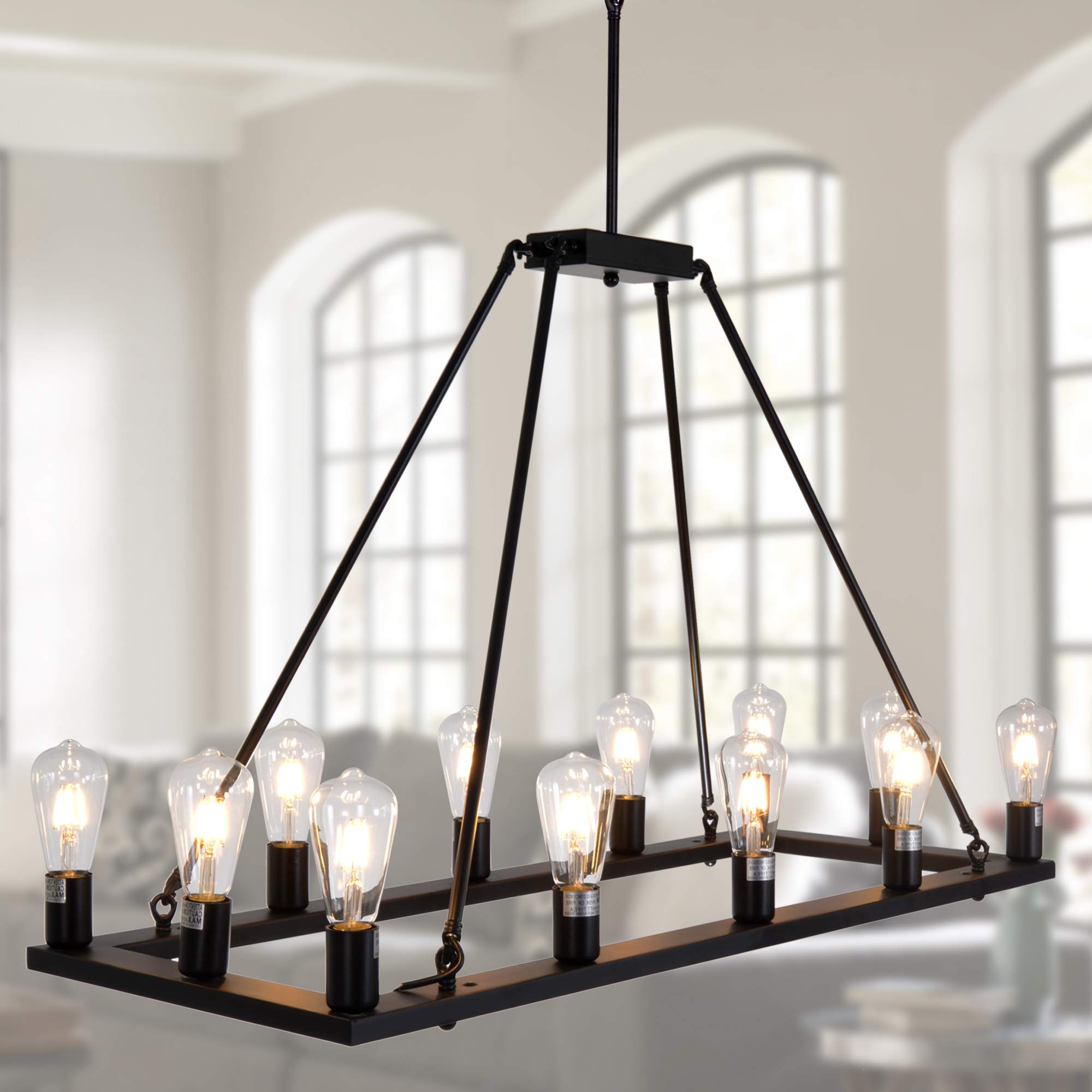 Rectangle Vintage Chandelier Kitchen Island Rustic Pendant Farmhouse Antique