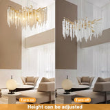 Modern Crystal Chandeliers for Dining Room, Gold Round Tree Branches Chandelier,