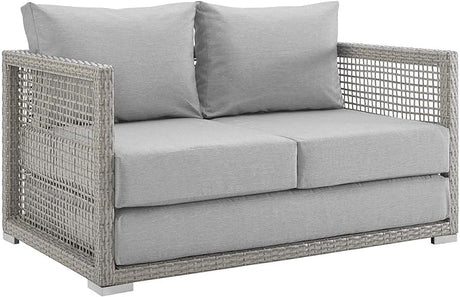 EEI-2924 Aura Wicker Rattan Outdoor Patio 52" Loveseat