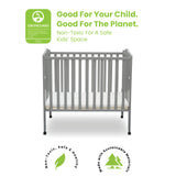 Folding Portable Mini Baby Crib with 1.5-inch Mattress - Greenguard Gold Certified, Grey