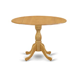 DMVA3-OAK-W 3 Piece Dinette Set for Small Spaces Contains a Round Dining Table