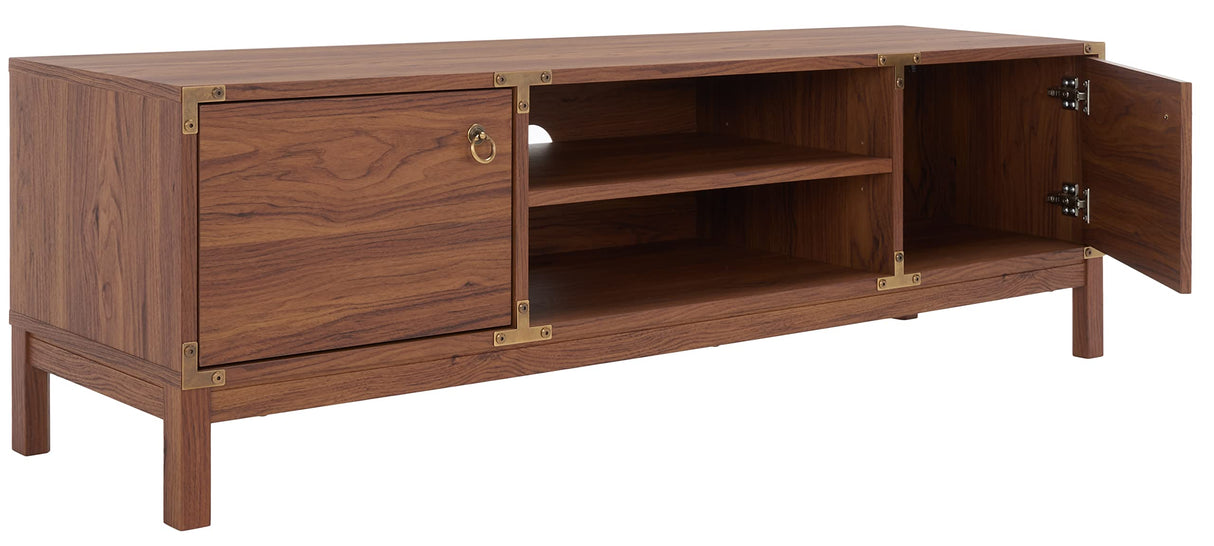 Safavieh Home Collection MED9612 Media Stand, Walnut/Gold