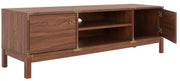 Home Collection MED9612 Media Stand, Walnut/Gold