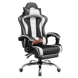 Gaming Chair, Video Game Chair with Massage Lumbar Support and Footrest Height