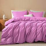 Navy Blue Duvet Cover Queen Size, 100% Washed Cotton 3 Piece Bedding Set