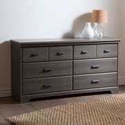Versa Collection 6-Drawer Double Dresser, Gray Maple with Antique Handles