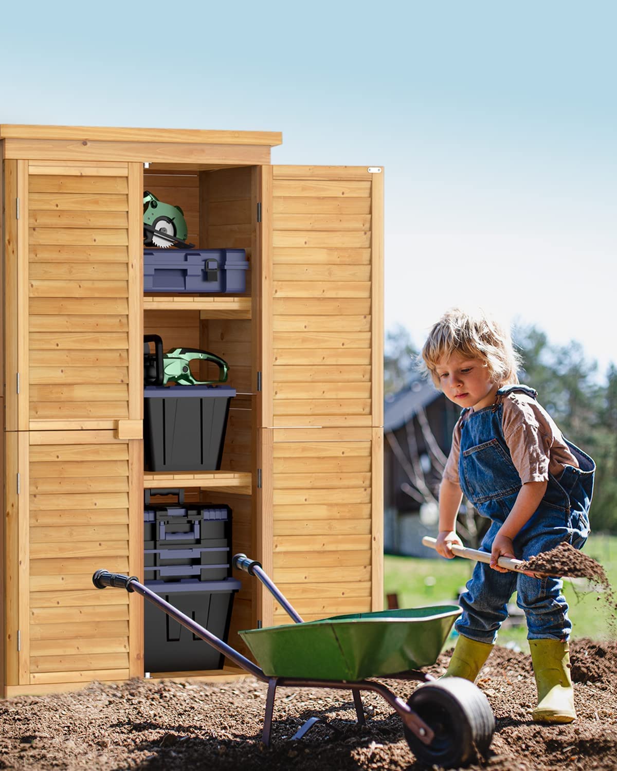 63.2" Outdoor Storage Cabinet with Double Doors