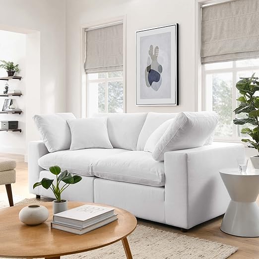 Commix Down-Filled Overstuffed Upholstered Loveseat