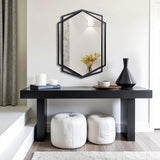 31.8x22 Inch Black Metal Frame Wall Mirror