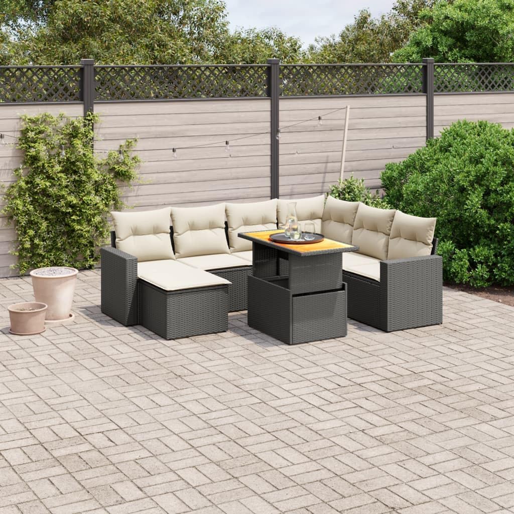 Garden Sofa Set, Patio Furniture Outdoor Chairs, 8 Piece Rattan Set, Table