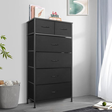 Tall Dresser for Bedroom, Vertical Storage Organizer Tower with 7 Drawers