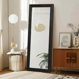 Full Length Mirror 65"x24" Solid Wood Frame Floor Large Mirror for Living