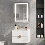 24” Floating Bathroom Vanity with Sink, Wall-Mount Floating Vanity Cabinet