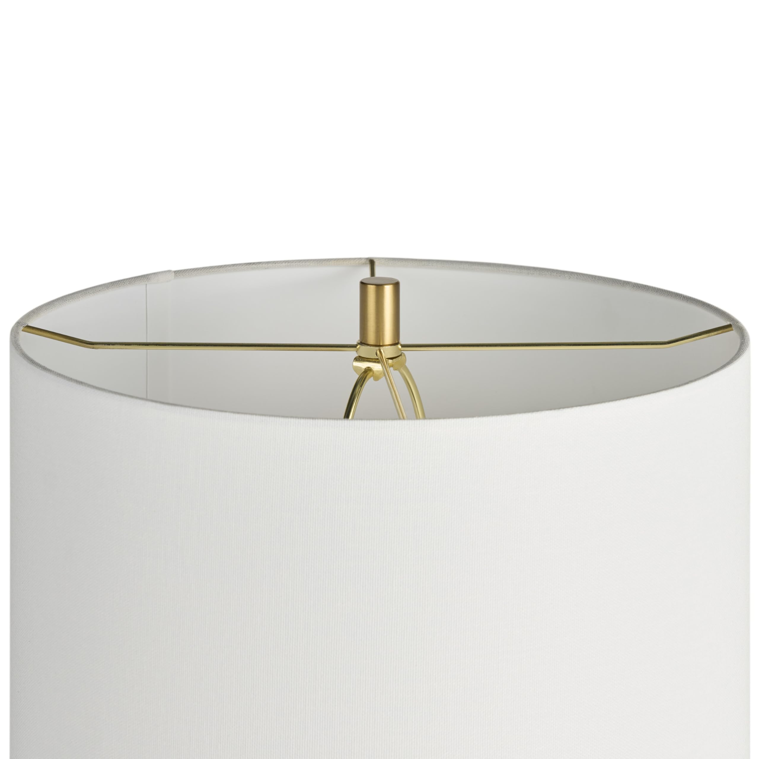 28" White Textured Ceramic Ripple Table Lamp