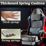 Ergonomic Gaming Chair with Pocket Spring Cushion & Footrest