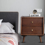 Mid Century Modern Nightstand with 2 Drawer Side Table for Bedroom