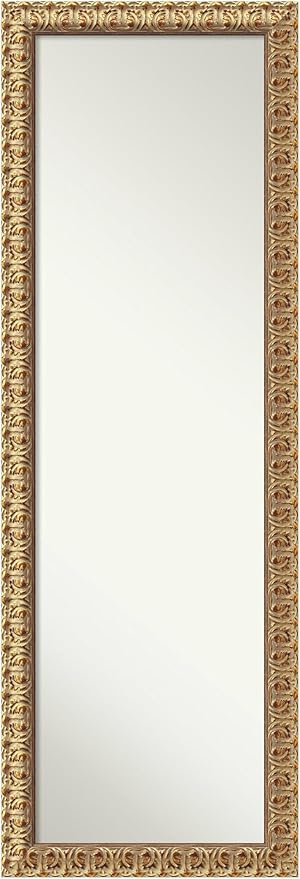 Wood Door Wall Mirror, Full Length Mirror (51.75 x 17.75 in.), Townhouse Gold Full Body