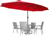 15x9ft Double-Sided Patio Umbrella Outdoor Market Umbrella Large Umbrella